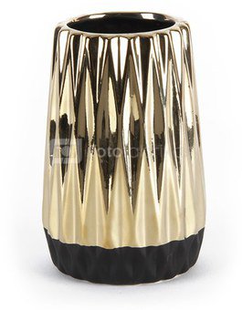 Vaza keramikinė juodos/aukso spalvos H:13 W:8 D:8 cm HE995
