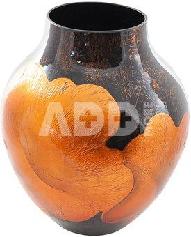 Vaza keramikinė Lotoso lapas oranžinė QL42171 28,5x28,5x33,5
