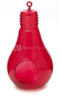 Vaza pakabinama stiklinė raudona 14x27 cm SAVEX