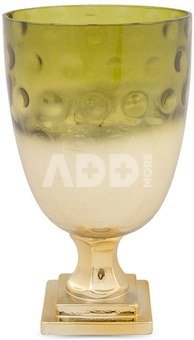 Vaza stiklinė ant kojelės aukso sp. 24,5x14,5x14,5 cm 126975