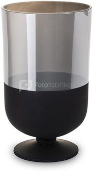 Vaza stiklinė ant kojelės juodos/sidabro sp. 27x16,5x16,5 cm 135241