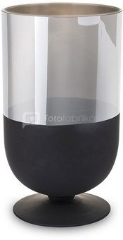 Vaza stiklinė ant kojelės juodos/sidabro sp. 32x19,5x19,5 cm 135242