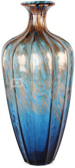 Vaza stiklinė bronzos/mėlynos spalvos GV477 H:45 W:19 D:19 cm