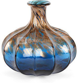 Vaza stiklinė bronzos/mėlynos spalvos GV479 H:22 W:22 D:22 cm
