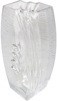 Vaza stiklinė dekoruota kristalais 32x16x10 cm 96512