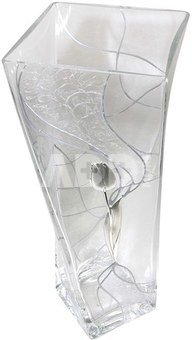 Vaza stiklinė dekoruota tulpe metaline 30x12x12 cm 91905