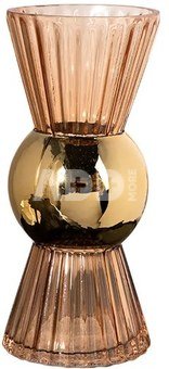 Vaza stiklinė šampaninės/aukso sp. 25x11,5 cm HR-V025