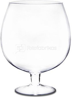 Vaza stiklinė skaidri ant kojelės 30x23x23 cm 76893