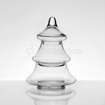 Vaza stiklinė skaidri Eglutės forma XD1959-1 h 34,5 cm SAVEX