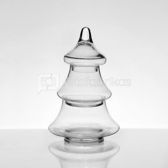 Vaza stiklinė skaidri Eglutės forma XD1959 h 30 cm SAVEX