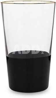Vaza stiklinė skaidri/juoda 20x12,5x12,5 cm 156354