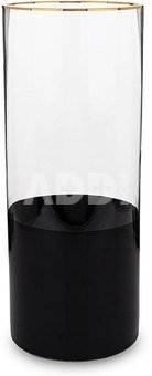 Vaza stiklinė skaidri/juoda 30x12x12 cm 156353