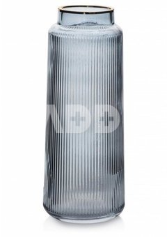 Vaza stiklinė skaidri pilka 7x12x30 cm HTID3769