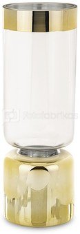 Vaza stiklinė skaidri su aukso spalvos dekoru 35,5x12x12 cm 140299
