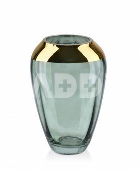 Vaza stiklinė skaidri žalia 6x13x20 cm HTID3912