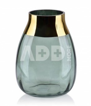 Vaza stiklinė skaidri žalia 9x17x23 cm HTID3929