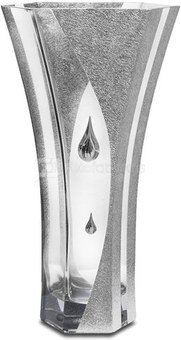 Vaza stiklinė su metalo papuošimais 35x19x10 cm 110831