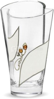 Vaza stiklinė su sidabriniu papuošimu 30x18x17 cm 115224