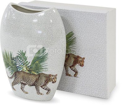 Vaza su leopardu keramikinė dėžutėje 20x16x6 cm 125577