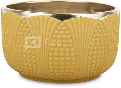 Vazonėlis geltonos/aukso sp. keramik. 12x19,5x19,5 cm 140585