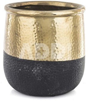 Vazonėlis keramikinis auksinės/juodos sp. 15,5x14,5x14,5 cm 142146