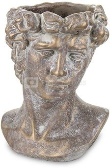 Vazonėlis - skulptūra Vaikino veidas auksinės spal. betoninis 23x19x19 cm 135529