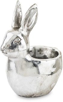 Vazonėlis Triušis sidabro spl. polirezininis 22x11x18 cm 143795 velyk