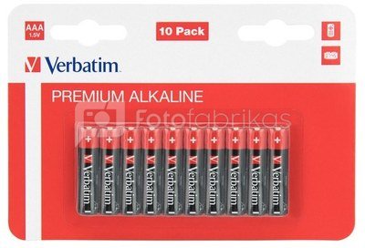 1x10 Verbatim Alkaline battery Micro AAA LR 03 49874