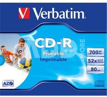 Verbatim CD-R 80/700MB 52X AZO jewel box WIDE PRINTABLE - 43325