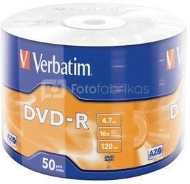 Verbatim DVD-R 16x 4.7GB 50P SP Matt Silver Wrap 43788