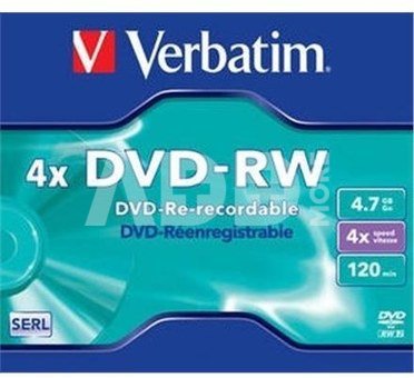 Verbatim DVD-RW 4.7GB 4X matte silver jewel box - 43285