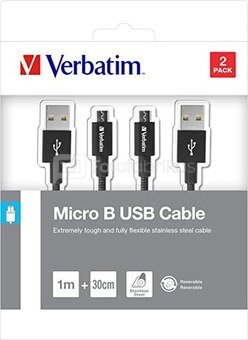Verbatim Micro USB Cable Sync & Charge 100cm black + 30 cm black