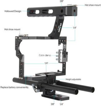 Video Cage Kit Stabilizer VX-11 Aluminum Alloy Film Movie Making for Panasonic & Sony