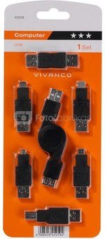 Vivanco adapter kit USB 6pcs (45259)