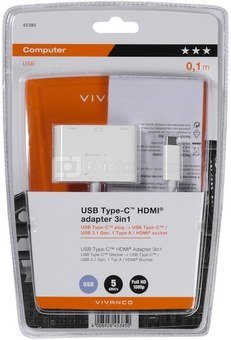 Vivanco адаптер USB-C - HDMI 3в1 (45385)