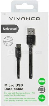 Vivanco cable microUSB - USB 2.0 1.2m (36251)