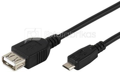 Vivanco cable microUSB - USB OTG 0.15m (45298)