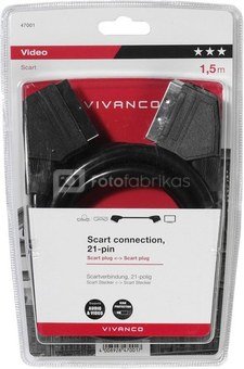 Кабель Vivanco SCART - SCART 1.5м (47001)