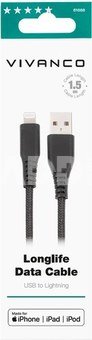 Vivanco cable USB - Lightning 1.5m, black (61688)