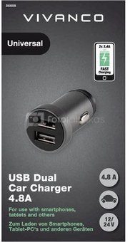 Vivanco car charger USB 2x2.4A (38858)