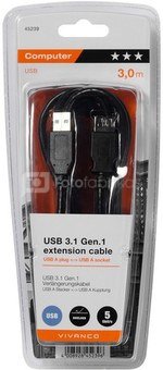 Vivanco kaabel USB 3.1 extension 3m (45239)