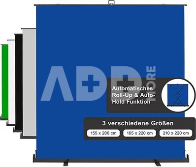walimex pro Roll-up Panel Hintergrund 210x220cm blau
