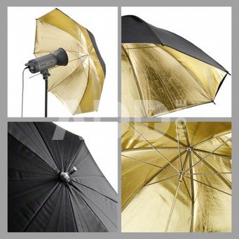 walimex Reflex Umbrella black/golden 2 lay, 109cm