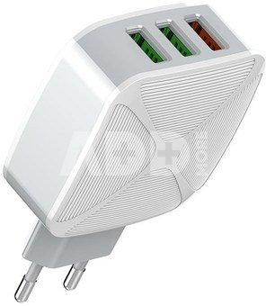 Wall charger LDNIO A3310Q, 3x USB, QC 3.0 (white)