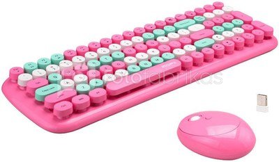 Wireless keyboard + mouse set MOFII Candy XR 2.4G (pink)