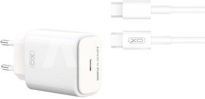 XO L90B Wall Charger, USB-C, PD 20W + QC 3.0 18W (White)