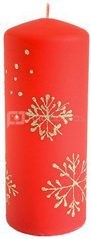 Žvakė cilindras 18x7x7 cm Kalėdine tematika 98001 kld raudona