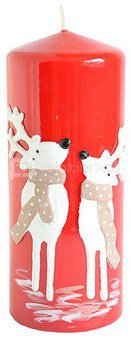 Žvakė cilindras 18x7x7 cm Kalėdine tematika 98157 kld raudona noakc