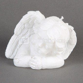 Žvakė miegantis angelas baltas H 7.5 cm XM3024
