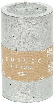 Žvakė Rustic metalizuota sidabrinė 7x11,5 cm ART